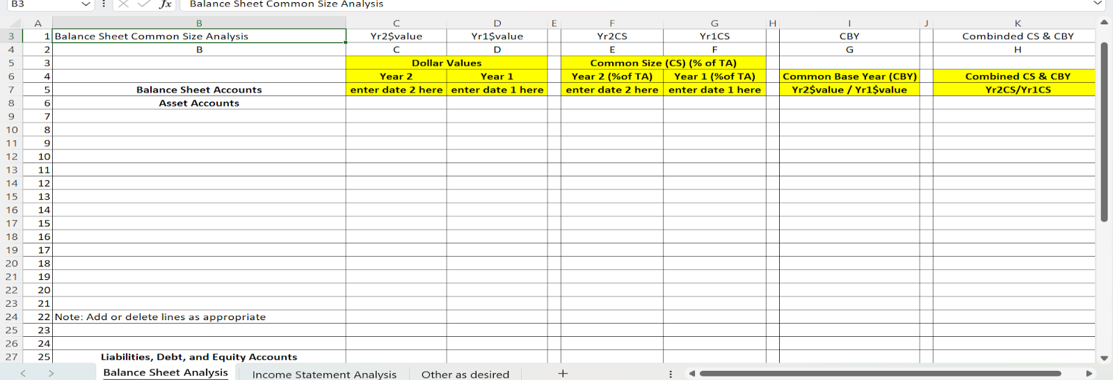 B3 ⋮×fx Balance Sheet Common Size Analysis | Chegg.com