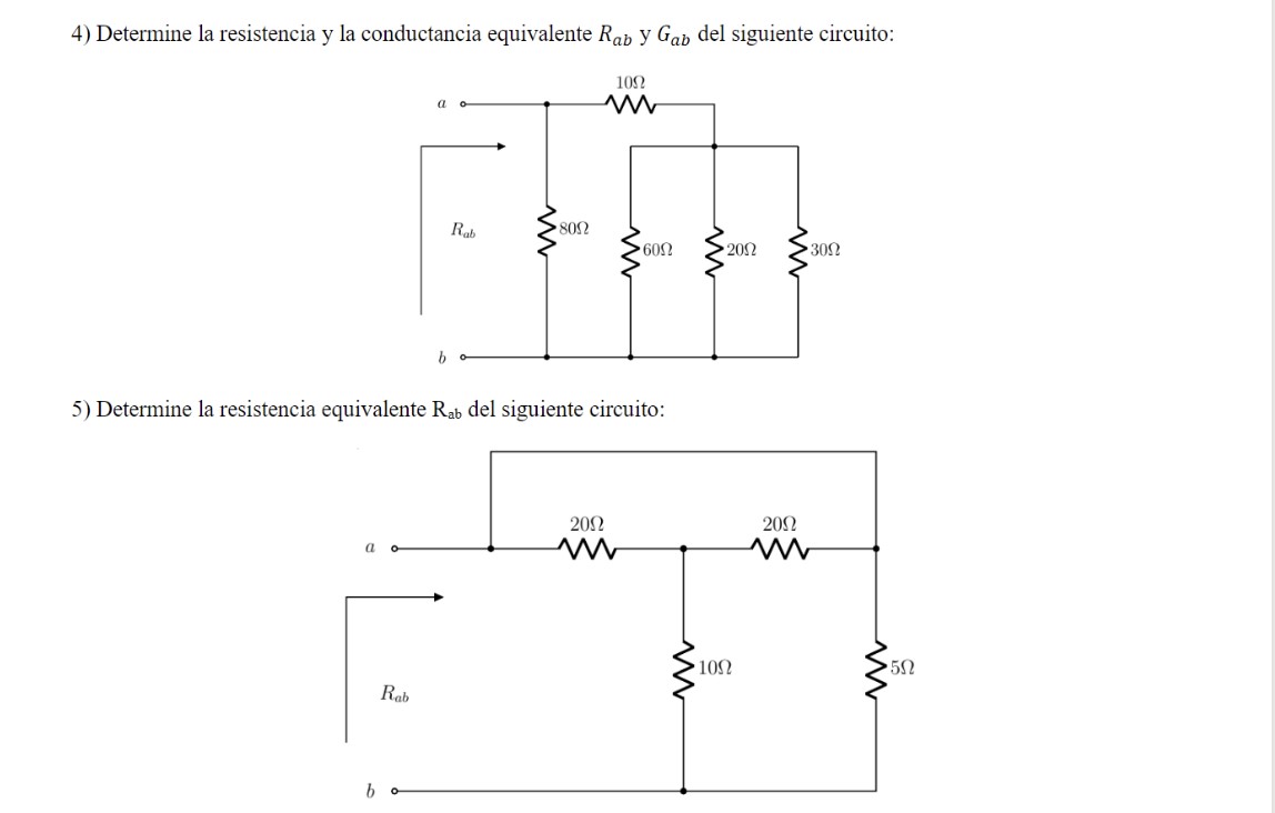 Solved Determine la resistencia y la conductancia | Chegg.com