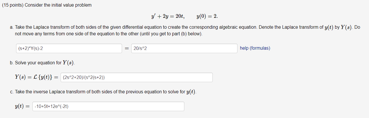 Solved (15 points) Consider the initial value problem | Chegg.com