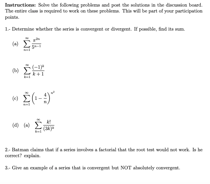 Solved Instructions: Solve the following problems and post | Chegg.com