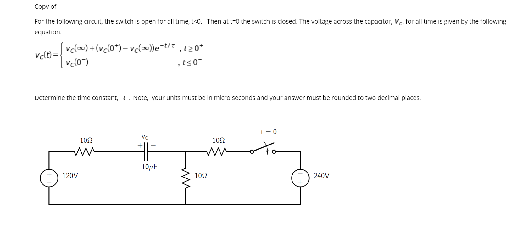 Solved Assume that the following circuit has been in this | Chegg.com