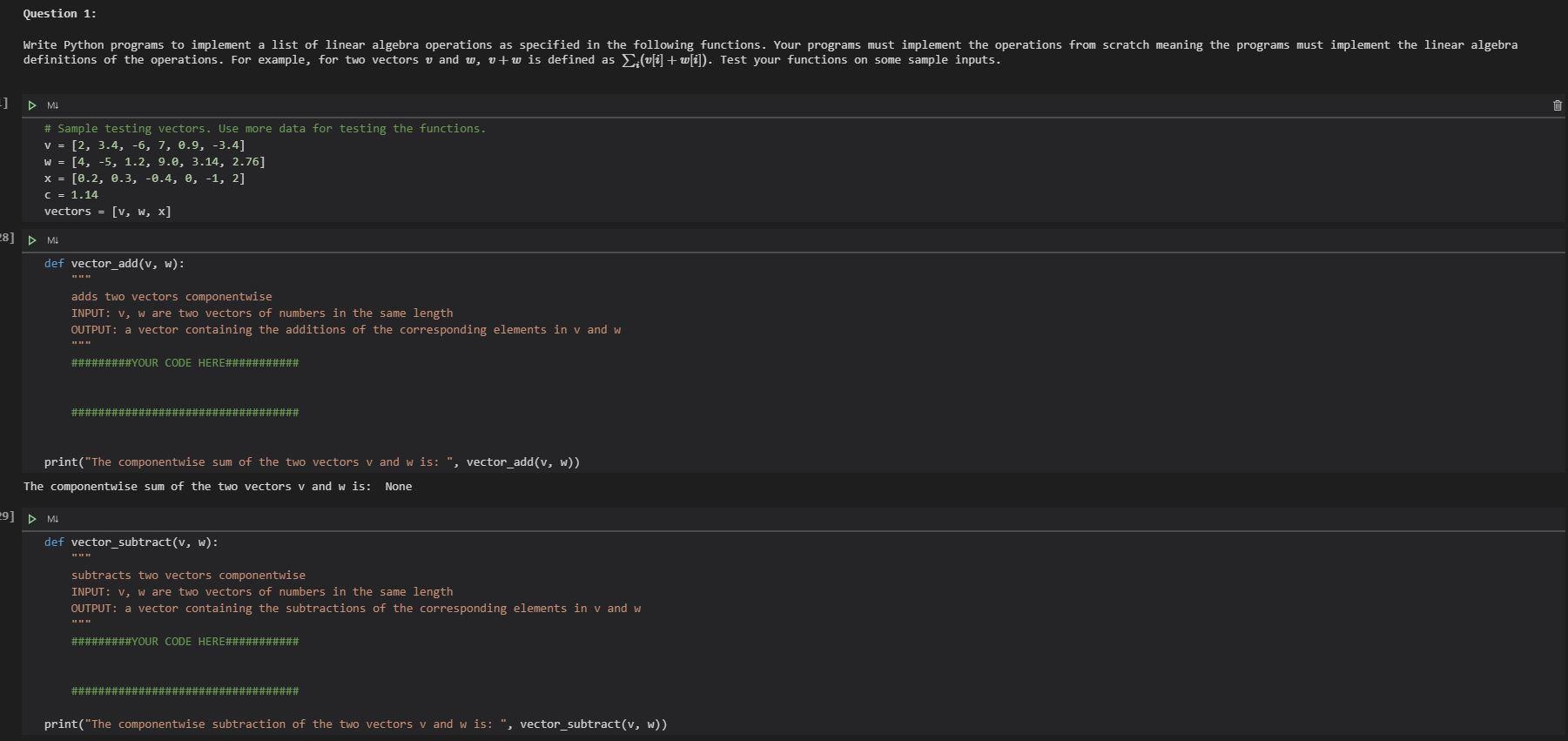 Solved Question 1: Write Python programs to implement a list | Chegg.com