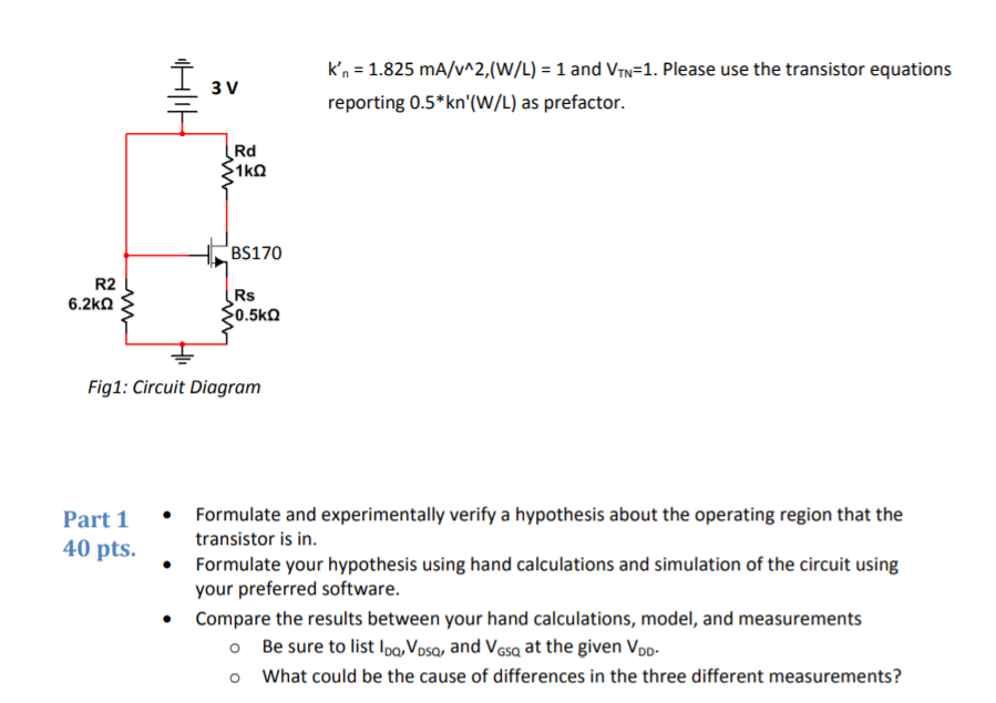 Solved 눈두 3 V k'n = 1.825 mA/v^2,(W/L) = 1 and Vin=1. Please | Chegg.com