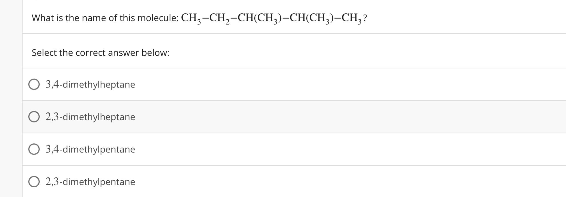 Solved What is the name of this molecule: CH3 | Chegg.com