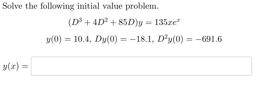 Solved Solve The Following Initial Value Problem. | Chegg.com