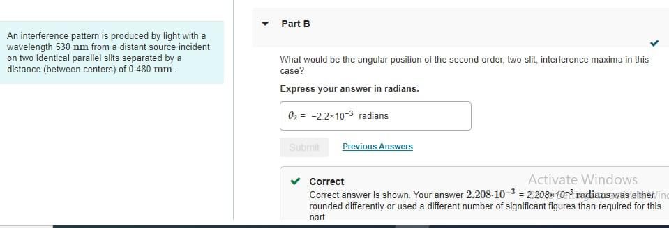 Solved An interference pattern is produced by light with a | Chegg.com
