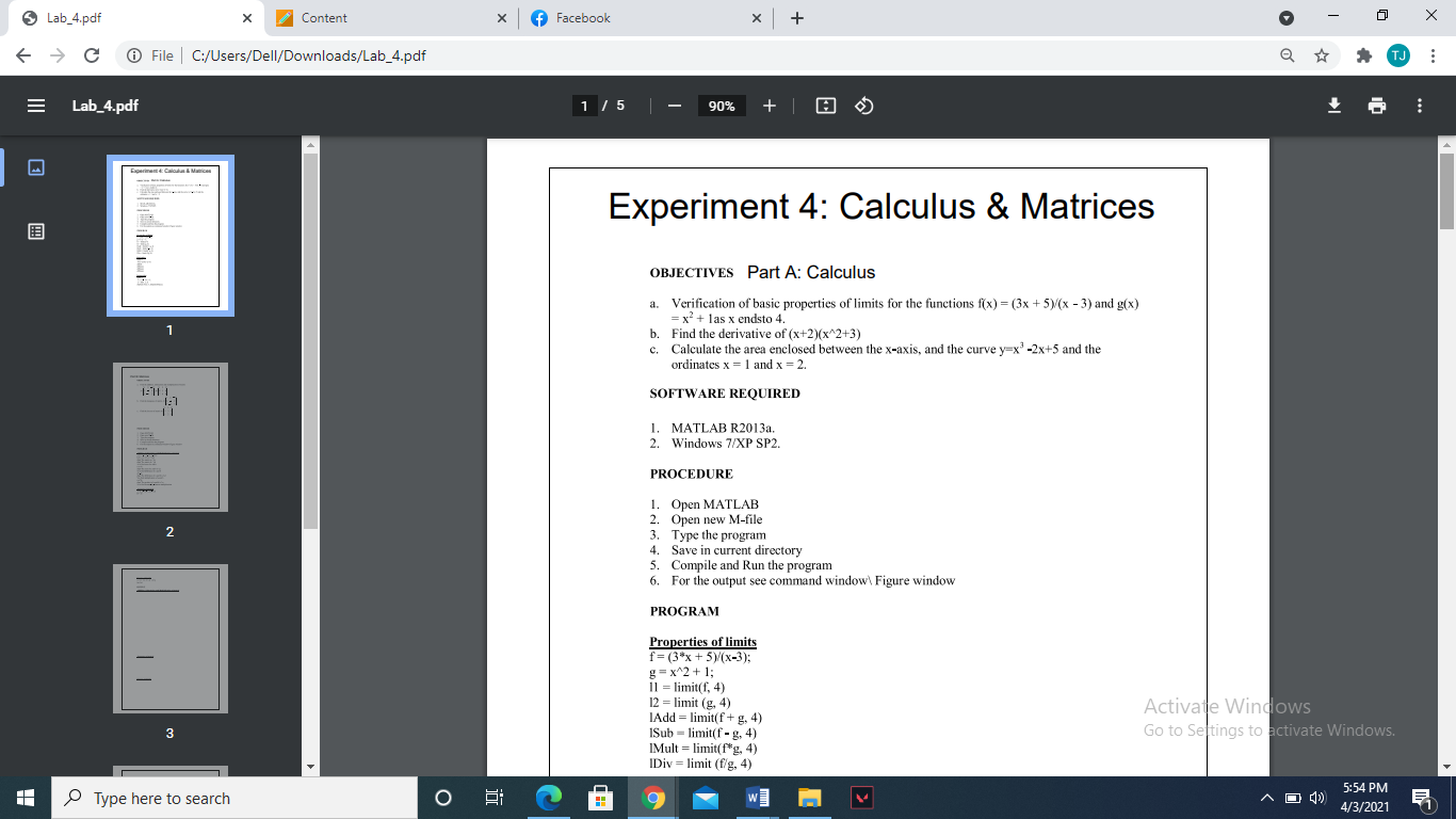 Solved Lab 4 Pdf H Content H F Facebook X H E File Chegg Com