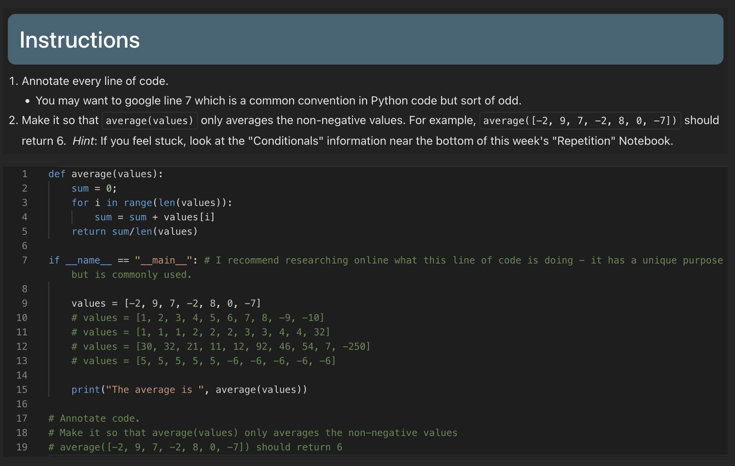 Solved InstructionsAnnotate every line of code.You may want | Chegg.com