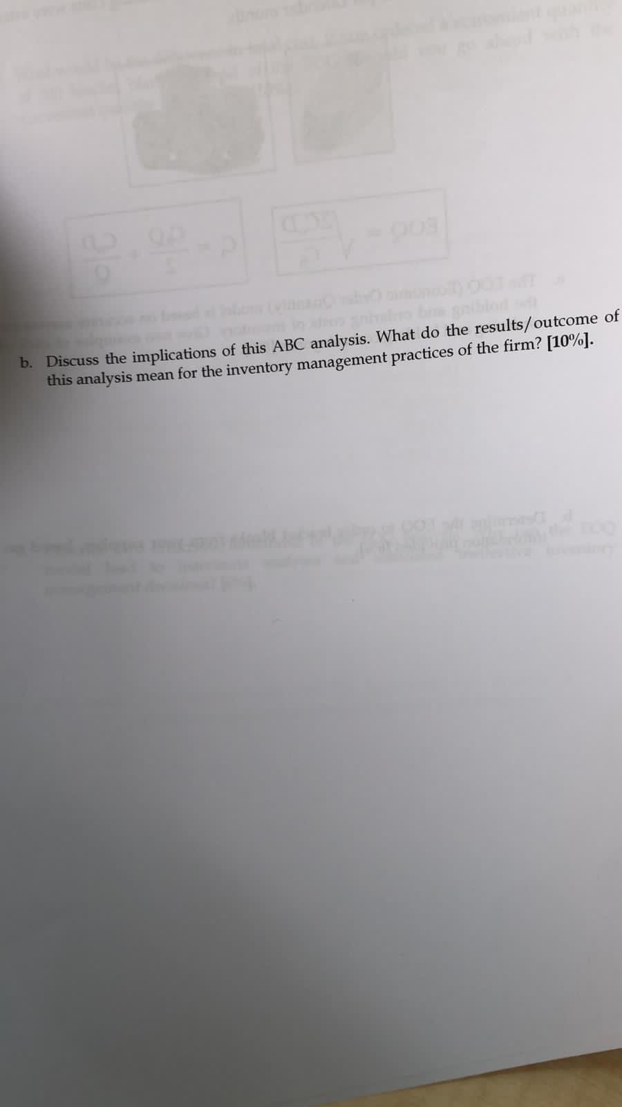 Solved B. Discuss The Implications Of This ABC Analysis. | Chegg.com