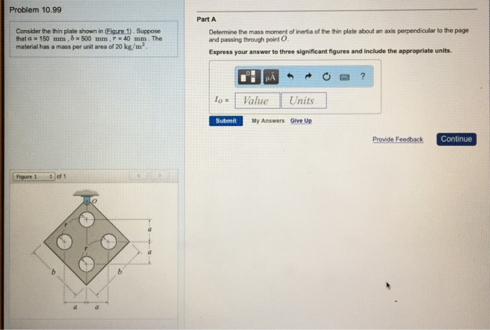 Solved Problem 10.99 Part A Consider the thin plate shown in | Chegg.com
