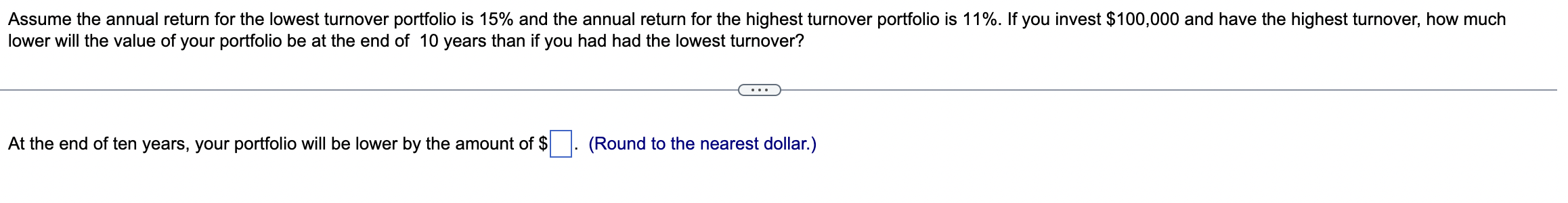 Solved lower will the value of your portfolio be at the end | Chegg.com