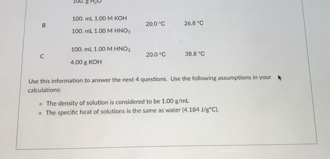 Solved A calorimetry experiment was performed to determine