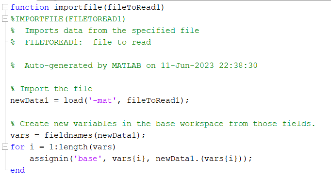 Solved function importfile (fileToRead1) \%IMPORTFILE | Chegg.com