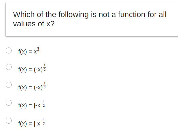 Solved Which Of The Following Is Not A Function For All | Chegg.Com