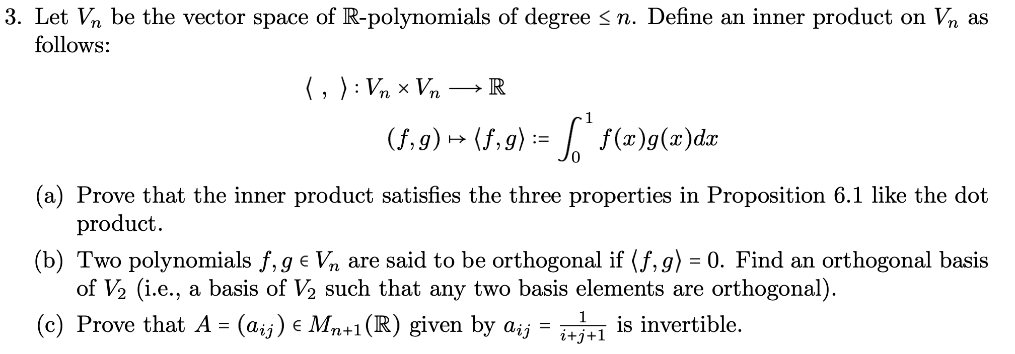 Proposition 6.1. Let u,v and w be any vectors in Rn, | Chegg.com