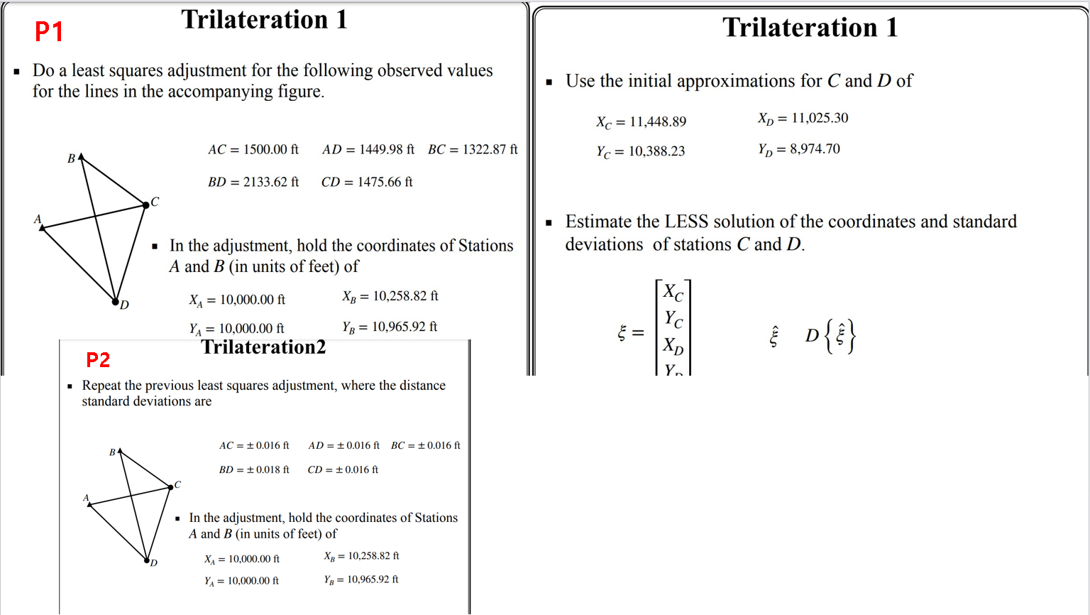 Trilateration 1Use the initial approximations for C | Chegg.com