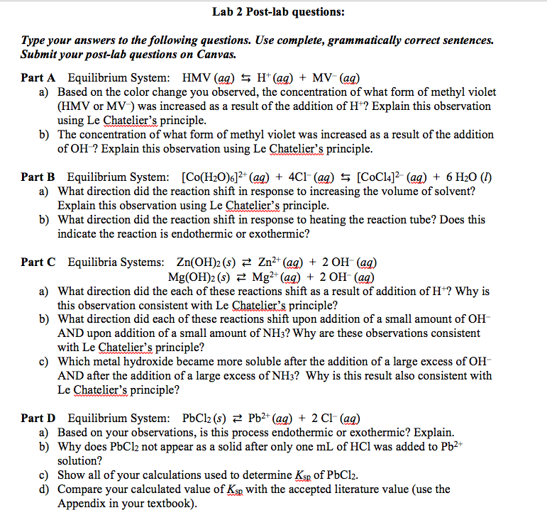 Lab 2 Post Lab Questions Type Your Answers To The Chegg Com