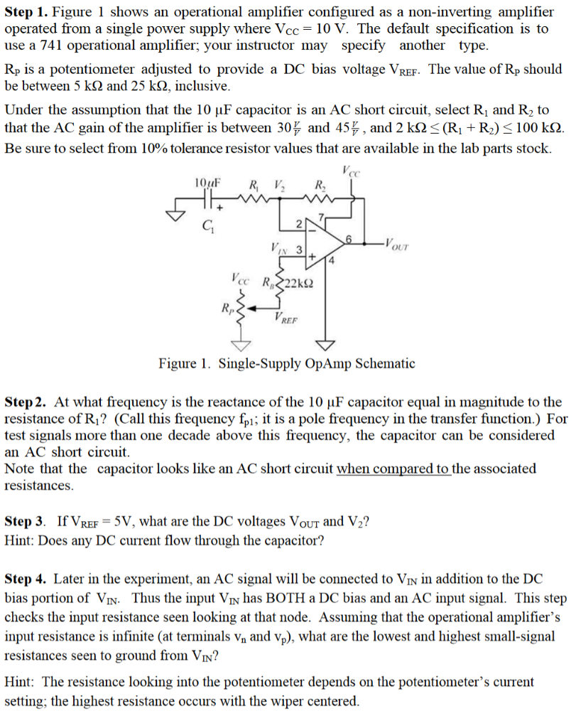 Solved Step 1. Figure 1 shows an operational amplifier | Chegg.com