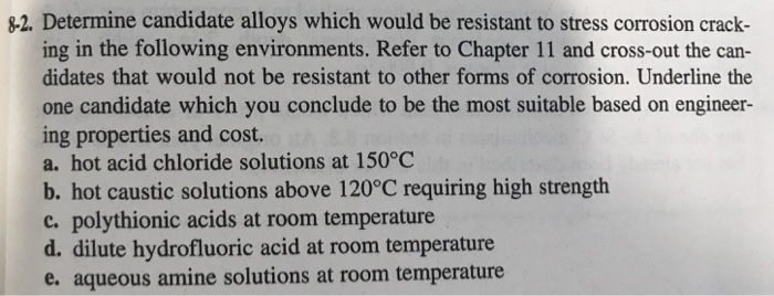 Solved s2. Determine candidate alloys which would be | Chegg.com