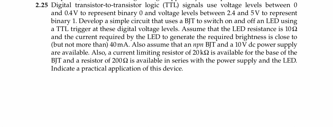Solved 2.25 Digital transistor-to-transistor logic (TTL) | Chegg.com