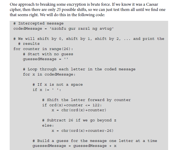 Solved A brute force decryption implementation is available | Chegg.com