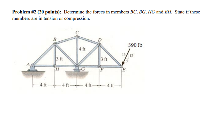 Solved Problem #2 (20 points):. Determine the forces in | Chegg.com