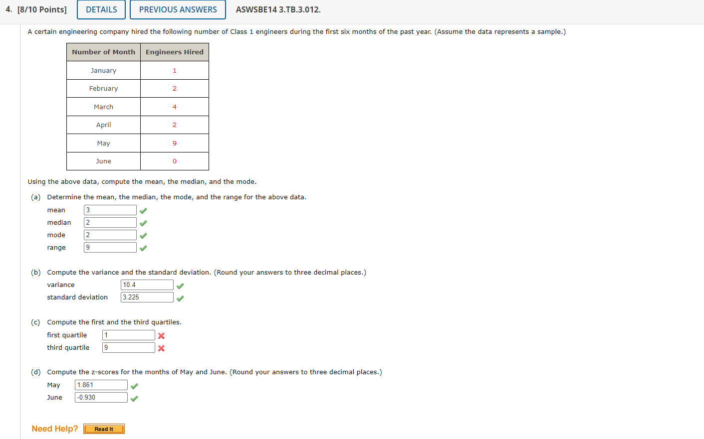 Solved Using the above data, compute the mean, the median, | Chegg.com