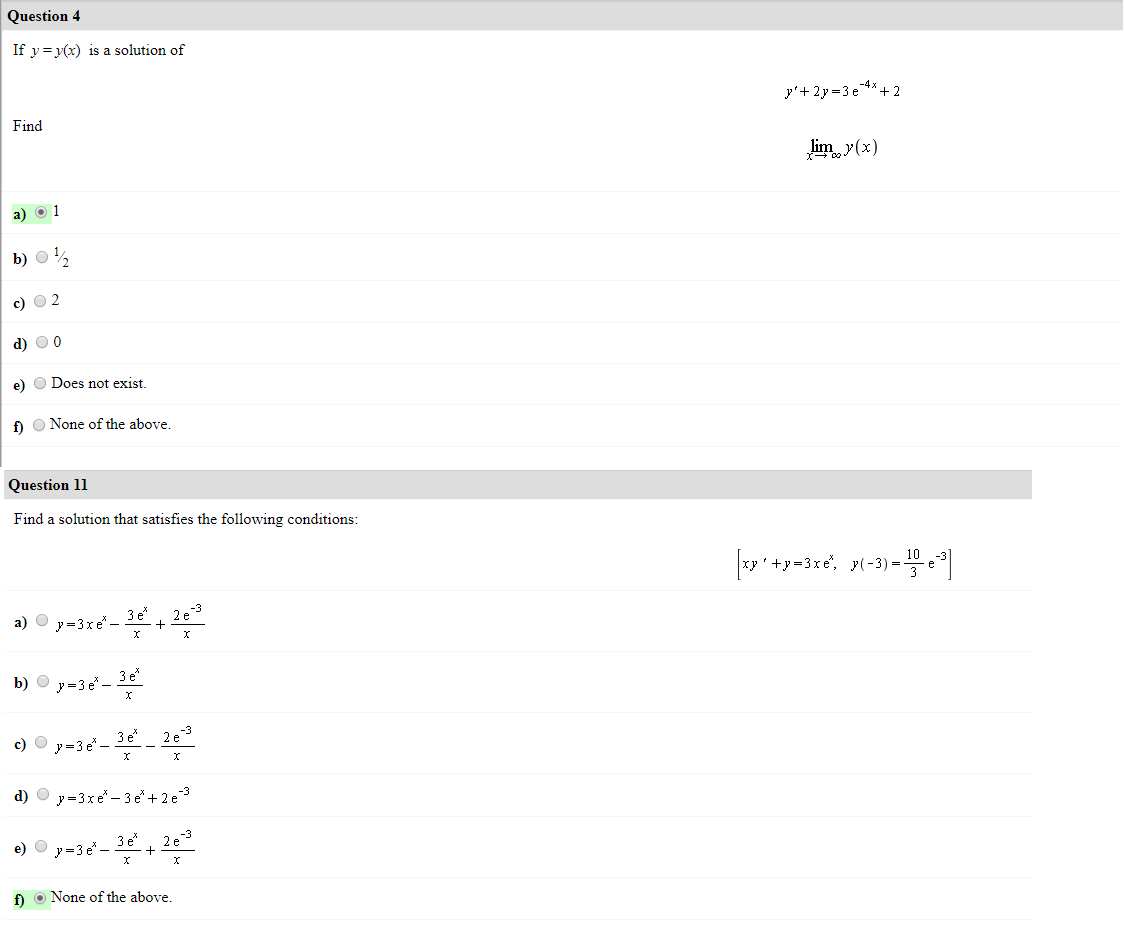 Solved Question 4 If Y V X Is A Solution Of Y 2y 3e 4x Chegg Com