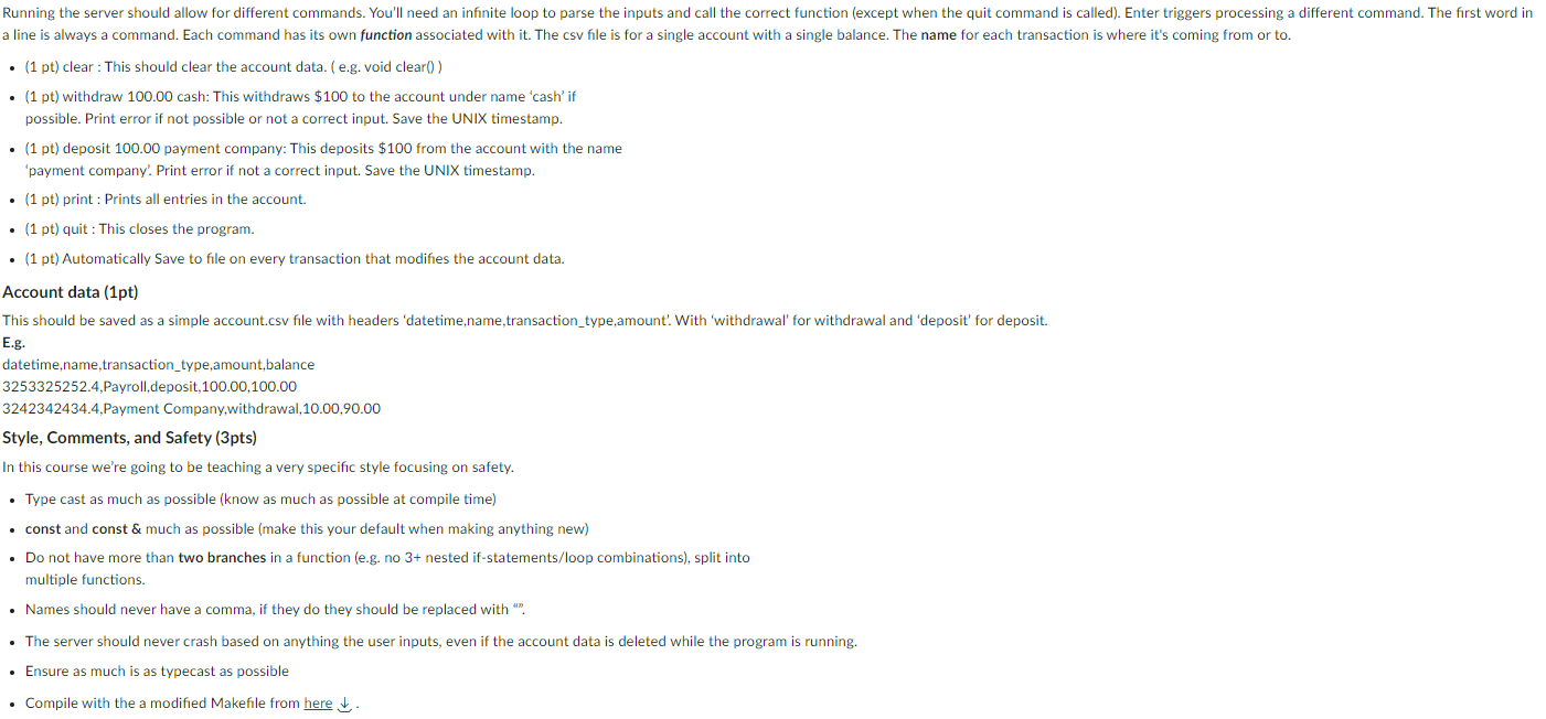 a line is always a command. Each command has its own | Chegg.com