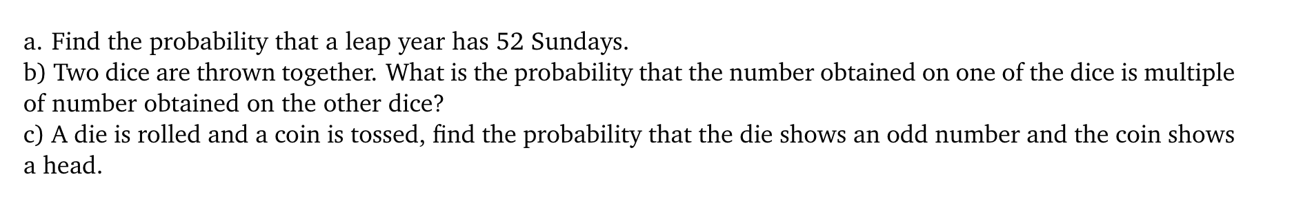 find the probability that a leap year has 52 sundays