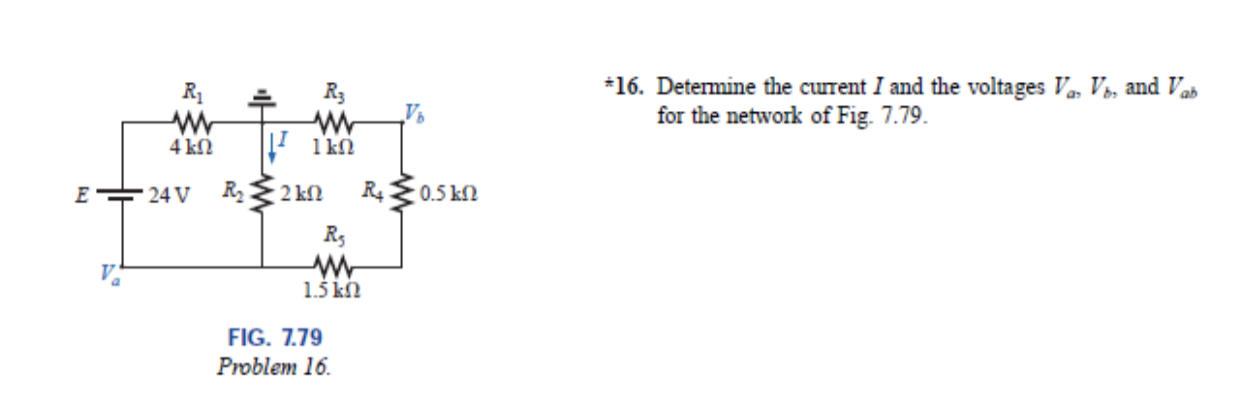 Solved *16. Determine The Current I And The Voltages Va,Vb, | Chegg.com