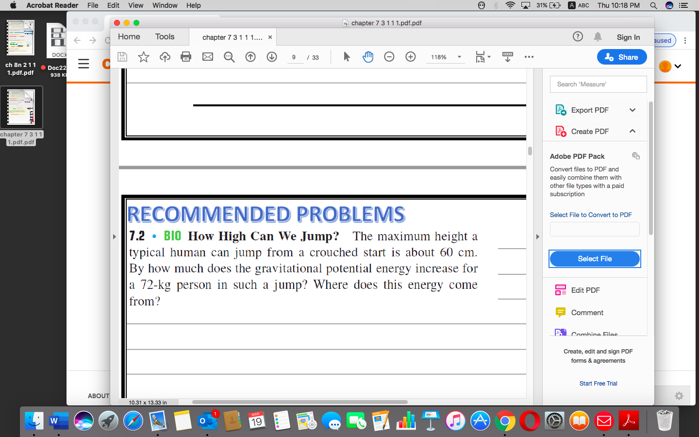 Acrobat Window View Solved • Acrobat Reader File Edit View Window Help * 31% (-) | Chegg.com