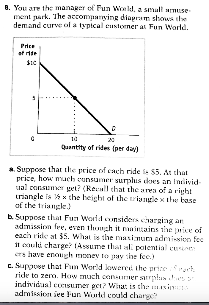 Solved 8. You are the manager of Fun World, a small amuse