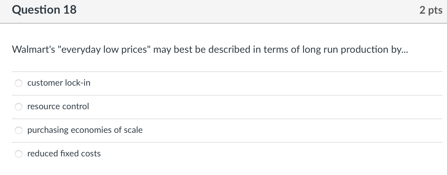 Solved Walmart's "everyday low prices" may best be described