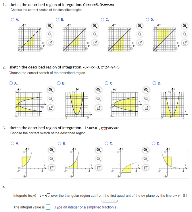 Solved 1. sketch the described region of integration. | Chegg.com