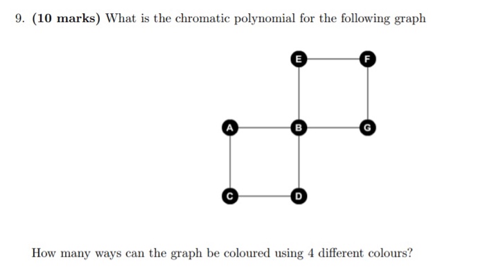 Solved 9. (10 marks) What is the chromatic polynomial for | Chegg.com