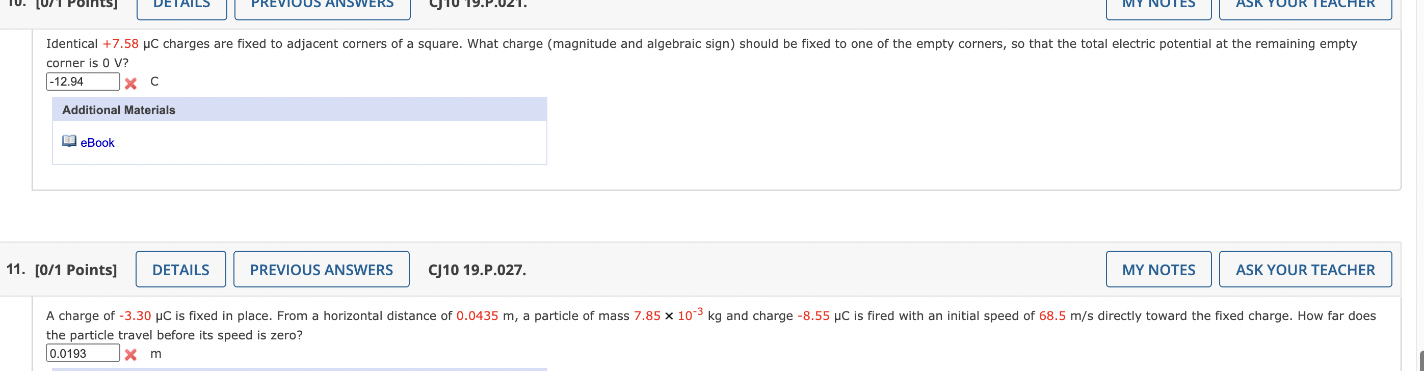 Solved Points) EVIC VSWERS ACHER Identical +7.58 UC charges | Chegg.com
