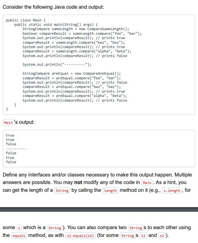 Solved Consider the following Java code and output: public | Chegg.com
