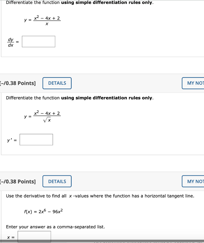 Solved Differentiate The Function Using Simple