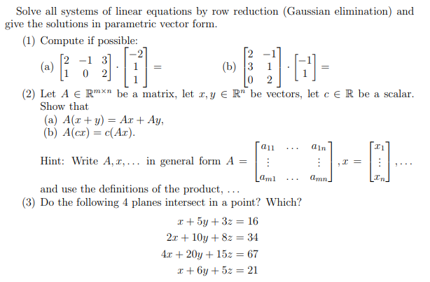 Solved Solve all systems of linear equations by row Chegg