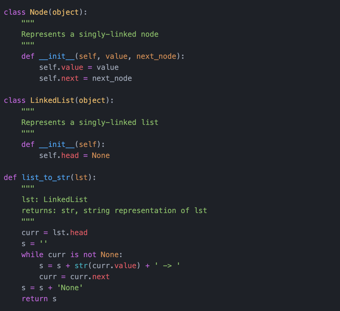 Solved class Node(object): Represents a singly-linked node | Chegg.com