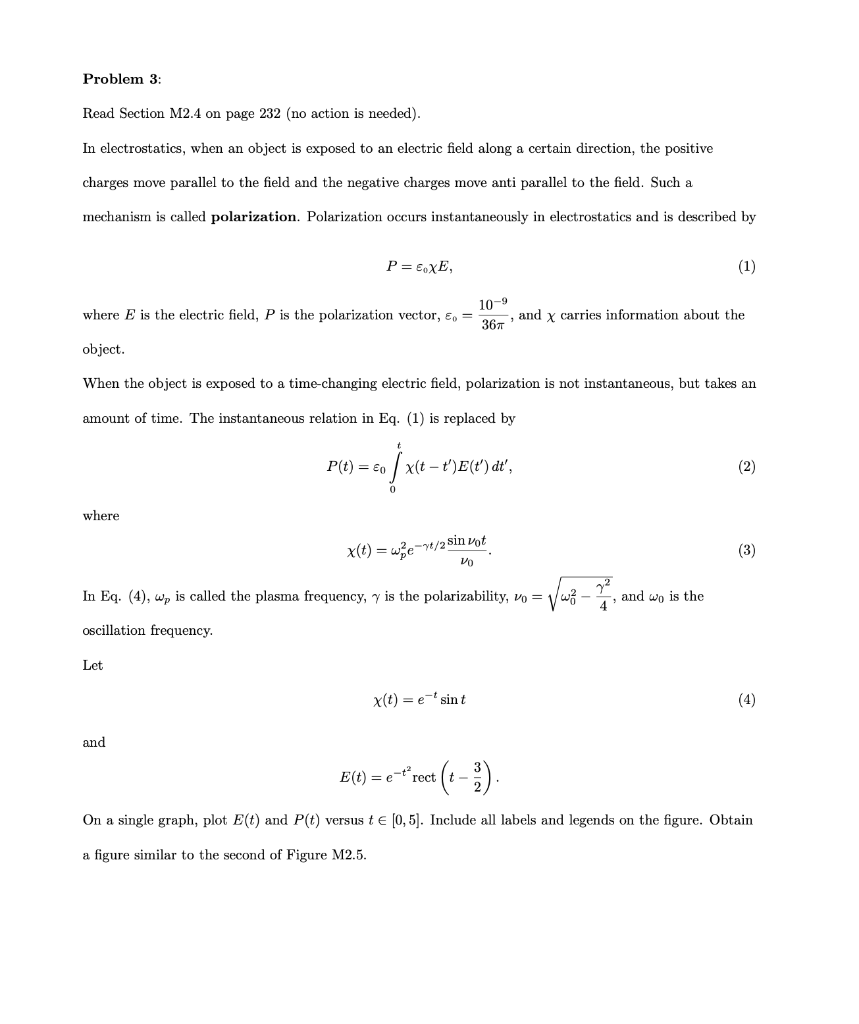 Solved Problem 3: Read Section M2.4 on page 232 (no action | Chegg.com