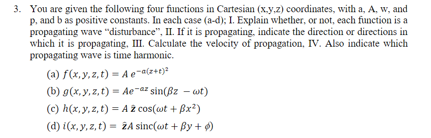 3 You Are Given The Following Four Functions In Chegg Com