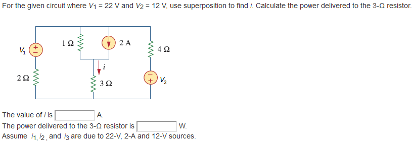Solved For The Given Circuit Where V1 22 V And V2 12 Chegg Com