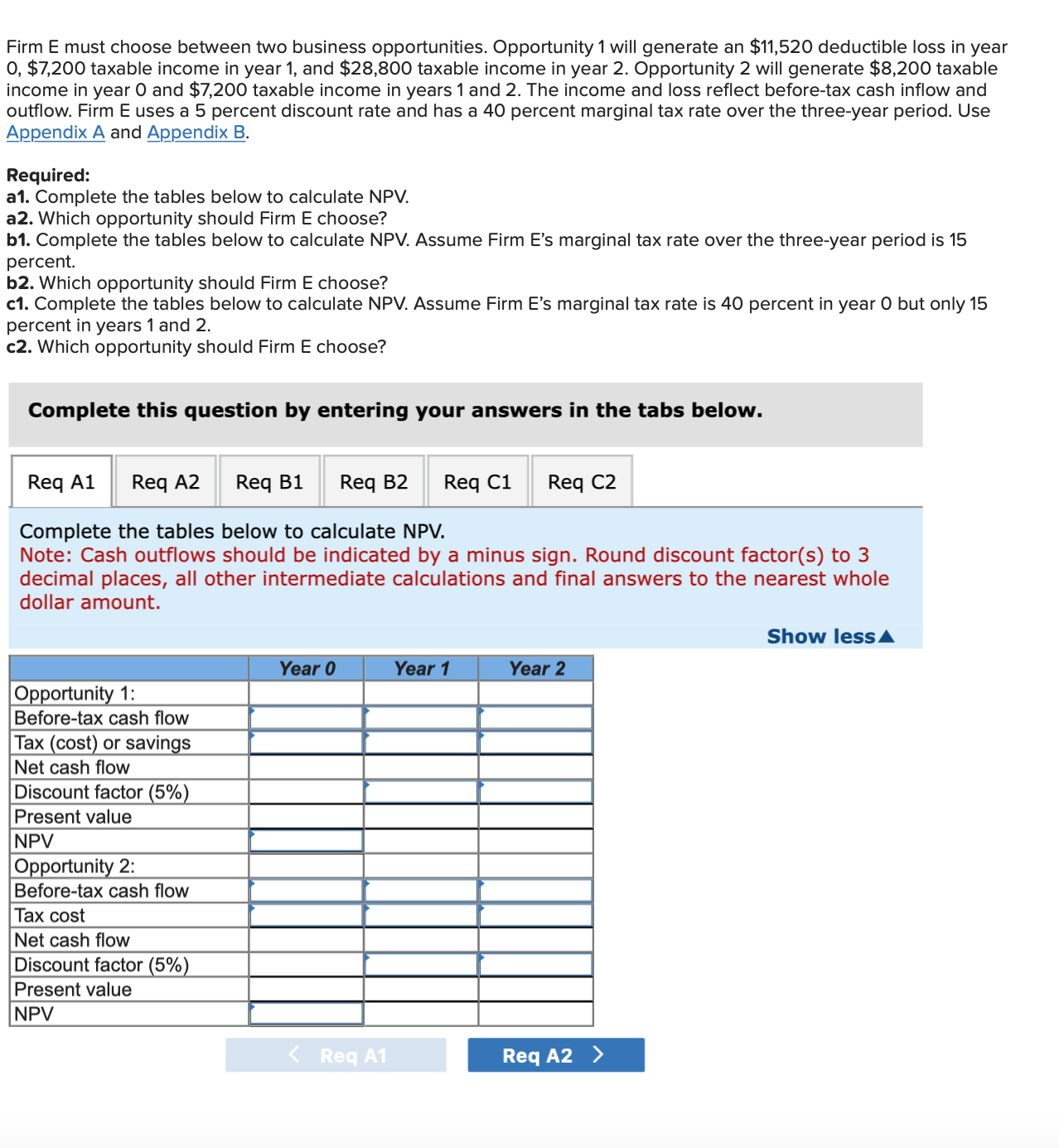 Solved Firm E must choose between two business