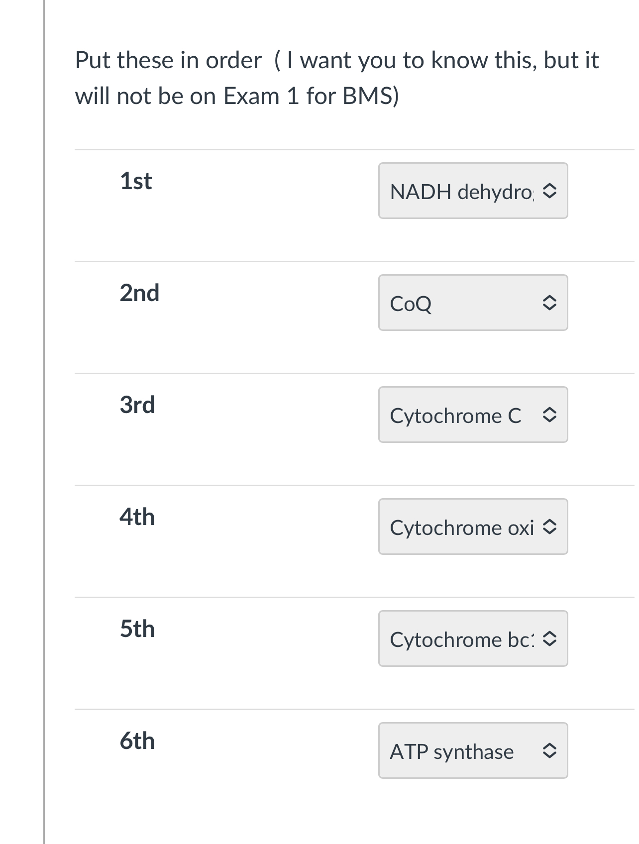 Solved Put these in order ( I want you to know this, but it | Chegg.com