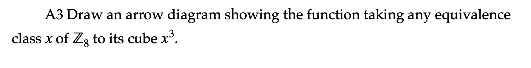 Solved A3 Draw an arrow diagram showing the function taking | Chegg.com