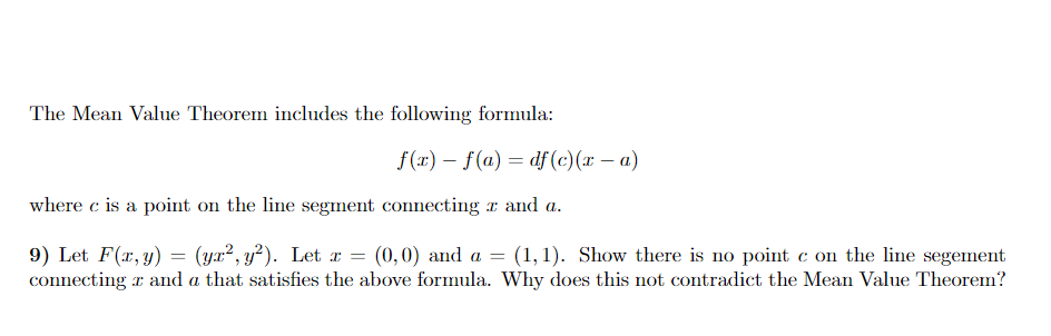 Solved The Mean Value Theorem Includes The Following | Chegg.com