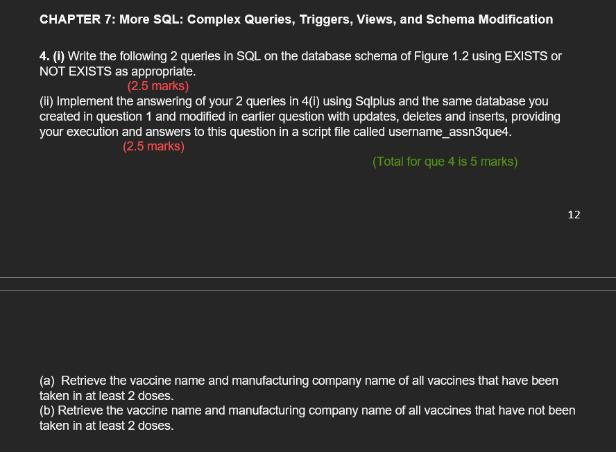 Solved CHAPTER 7: More SQL: Complex Queries, Triggers, | Chegg.com