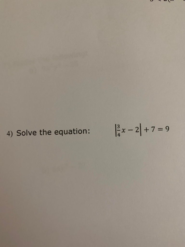 Solved 4) Solve The Equation: 21+7=9 | Chegg.com